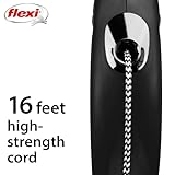 Flexi New Classic Retractable Cord Dog Leash Duo for 2 Small Dogs 16-Foot Black