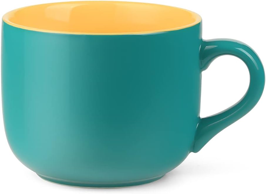 650ML/22OZ Large Ceramic Coffee Mug, Big Tea Cup for Office and Home, Dishwasher and Microwave Safe (Mint Green)