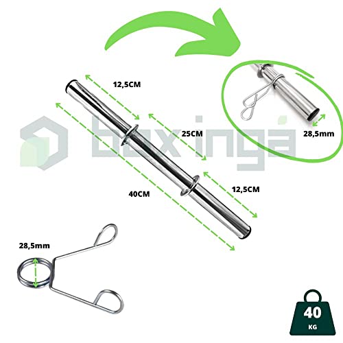 Kit Fitness Par de Barras Tubo Oca 40cm com Presilhas