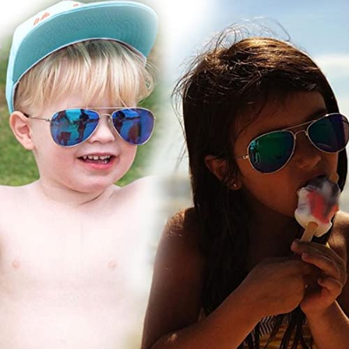 Creamily Kids Aviator Sunglasses For Boys Girls Children Toddler Age 2-9 Kids Sunglasses Polarized Uv Protection (Green Flash)… #TOP6