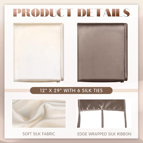 Hosuly 2 Pcs Satin Bassinet Sheet Baby Hair Soft Silk Feeling Sheet Baby Bassinet for Rectangle Cradle Pad Mattress Boys Girls Newborn Infant(Coffee, Khaki) - Image 4