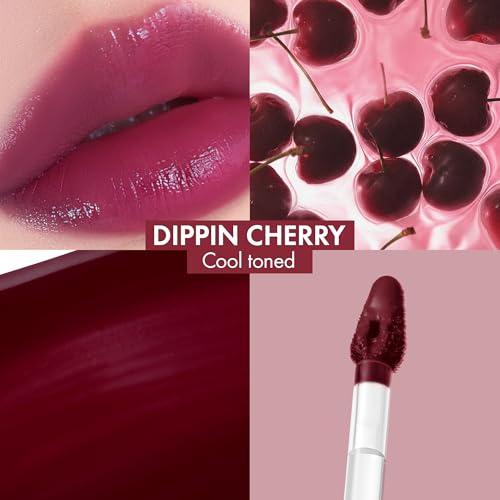 Image of Amuse SEOUL Daisy Flower Dew Tint (DIPPIN CHERRY) - Glossy Moisturizing Lip Stain, Watery Glow Lip Tint, Long Lasting Color, Dewy Finish, Vegan, Korean Beauty Makeup