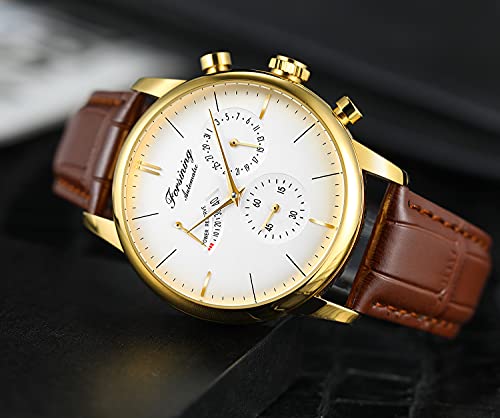 Image of FORSINING Men's Automatic Watch Power Reserve Date Display Fashion Mechanical Wristwatch