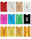 FitDA Colorful RFID Card Holder,12 Pcs RFID Blocking Sleeves Credit Card, Bank Card Protector,Card Protector Sleeves, Card Holder Identity Card Protectors Credit for Women Men