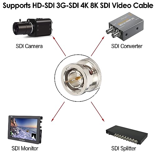 XRDS -RF 100FT SDI Cable, 3G/6G-SDI Cable BNC Digital Video Cables 75 Ohm RG59 BNC Male Cables for 3G/6G HD SDI Monitor Video Recorder Converter Splitter Security Camera
