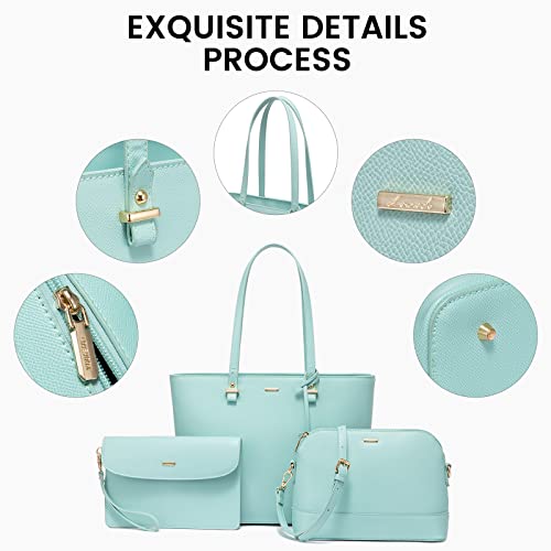 Handbags For Women Shoulder Bags Tote Satchel Hobo 3Pcs Purse Set，Mint Green #TOP3