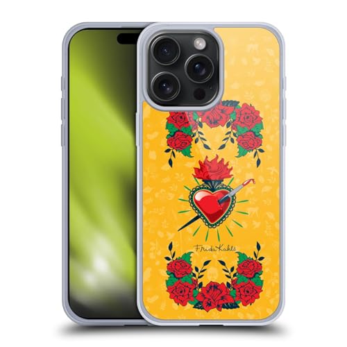 Head Case Designs Licenciado Oficialmente Frida Kahlo Corazones y Rosas Iconos Caso Funda de Gel Suave Compatible con Apple iPhone 15 Pro MAX