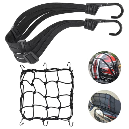 2PCS Motorcycle Cargo Net, Durable Motorcycle Luggage Straps with...