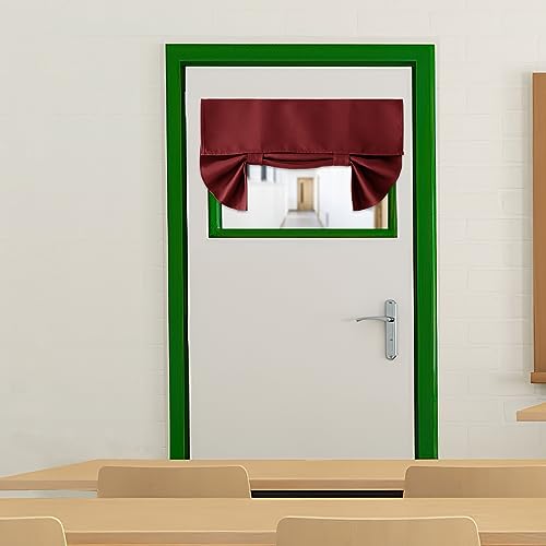 RYB HOME Small Door Window Curtains - Thermal Insulated Privacy Blackout Curtains for Patio, Front/French Door, W26 x L20 inch, 1 Panel, Red