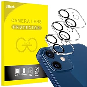 JETech Kameraschutz für iPhone 12 6,1 Zoll, 9H Gehärtetes Glas, Ultra HD Klar Kamera Schutzfolie, Anti-Kratzer, 3 Stück