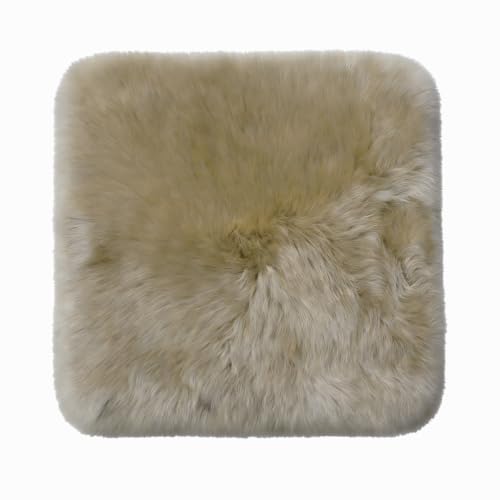 RZLWOOL Natural Wool Luxury Beauty Sheepskin Chair Pad 18"*18" Cream