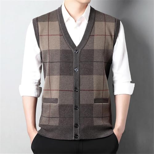 Men’S Autumn Winter V-Neck Slim Fit Sweater Vest, Fashion Knitted Cardigan, Casual Sweater for Men4