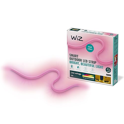 WiZ Outdoor Lightstrip Tunable White & Color, dimmbar,16 Millionen Farben, 5 Meter, smarte Steuerung per App/Stimme über WLAN, weiß