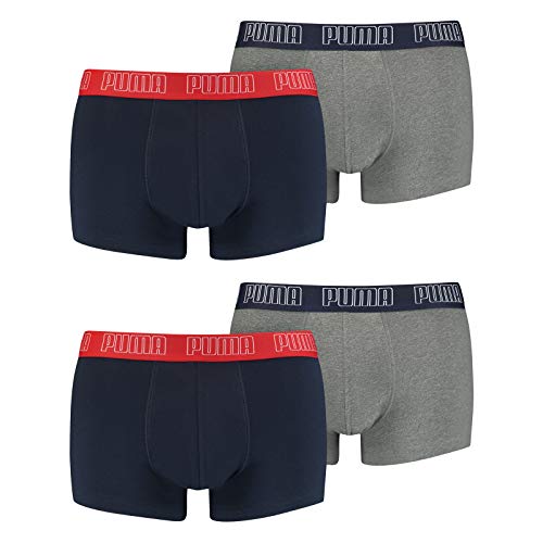 Puma Herren Shortboxer Unterhosen Trunks 4er Pack, Wäschegröße:M, Artikel:-006 Blue/Grey Melange