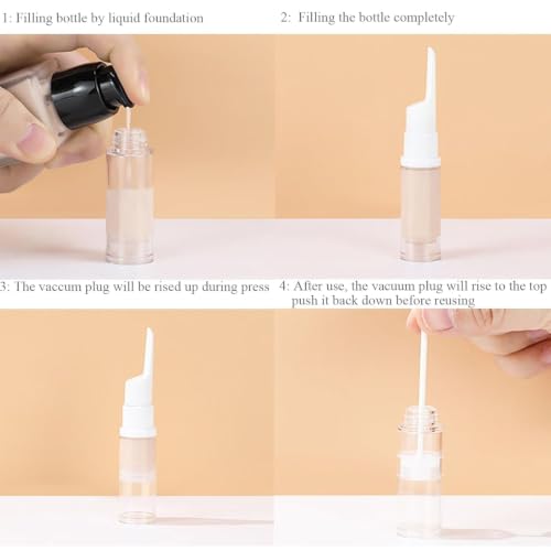 Image of Airless Pump Bottle,4 * 10ml Refillable Travel Cosmetic Containers