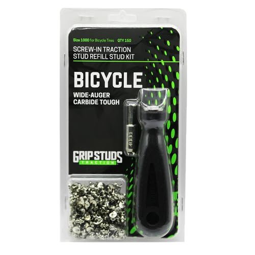 1000-2.2 mm Prominence GRIPSTUDS, Pack of 150 Studs for Two Fat Bike Tires, Tungsten Carbide Tipped Screw in Studs for Improved Mountain Bikes Traction - Includes Installation Tool