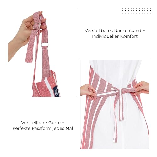 Encasa XO Kochschürze, Küchenschürze Damen & Herren, Backschürze – Ansicht 2