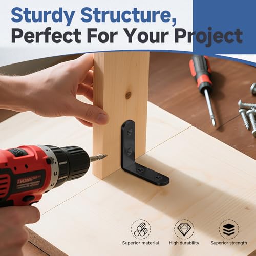 Image of 20PCS L Bracket Corner Brace Set, Stainless Steel Corner Bracket