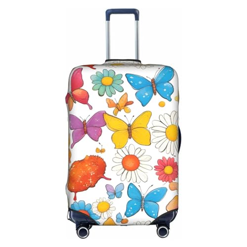 Butterfly Daisy Tsa Approved Luggage Cover For 18-32 Inch Suitcases Scratch-Resistant Stretch Luggage Cover