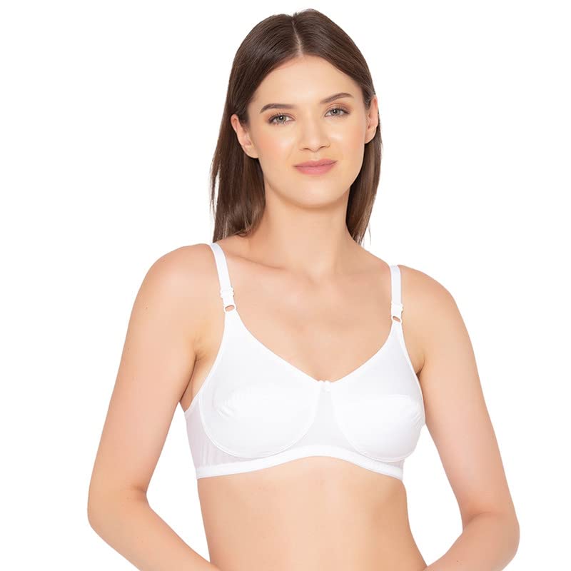 Groversons Paris BeautyWomen's Non-Padded Wire-Free Full Coverage Cotton Bra | Adjustable Straps | Hook & Eye Closure | Soft Everyday Bra
