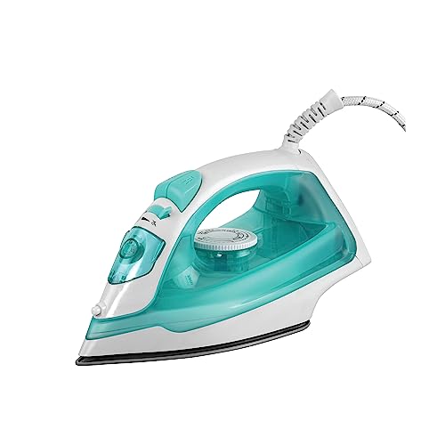Cello Steamy Neo Steam Iron, Blue (240 V AC, 50 Hz, 1300 W) | Large Water Tank inlet | Easy Grip Fabric Selector Knob | Scratch resistant Non Stick So