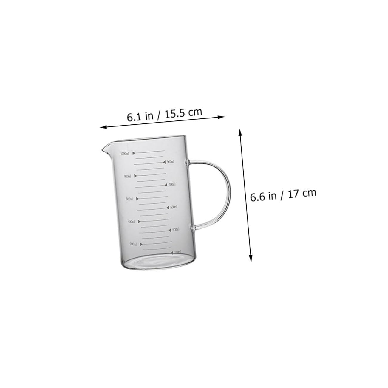 COLLBATH Lot De 3 Tasses À Mesurer De Capacité En Verre Gradué Tasses À Café Et Jus Design À Large Ouverture Pour Hôtel Et Restaurant