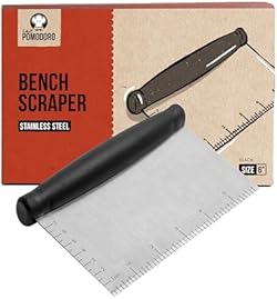 Chef Pomodoro Espátula de cocina multiusos de 6, raspador de masa de pizza, picador de acero inoxidable, uso p