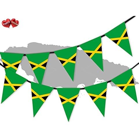 Party Decor Jamaica Full Flag Patriotic Themed Bunting Banner 15 Triangle flags for guaranteed simply stylish party National Royal decoration Cover