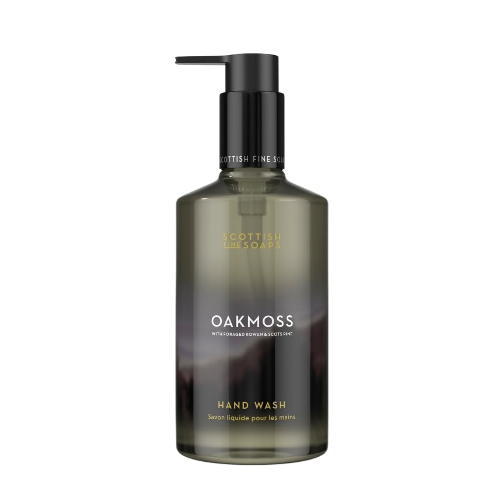 Scottish Fine Soaps Oakmoss Hand Wash 300ml – Moisturising Hand Soap with Panthenol and Oakmoss Extract