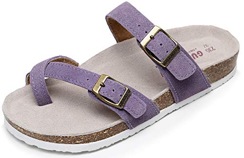 Guoluofei Women's Cork Footbed Slide Sandals With Arch Support,Comfortable Summer Beach Sandals For Women Girls Ladies #TOP5