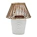 Produktbild Riviera Maison Teelichthalter weiß, Kerzenständer, Kerzenhalter in Lampenform, dekorativ, Mit Logo, handgemacht, Zubehör für Wohnzimmer - RM Clay Candle Holder - Ton, Rattan - (ØxH) 18x21