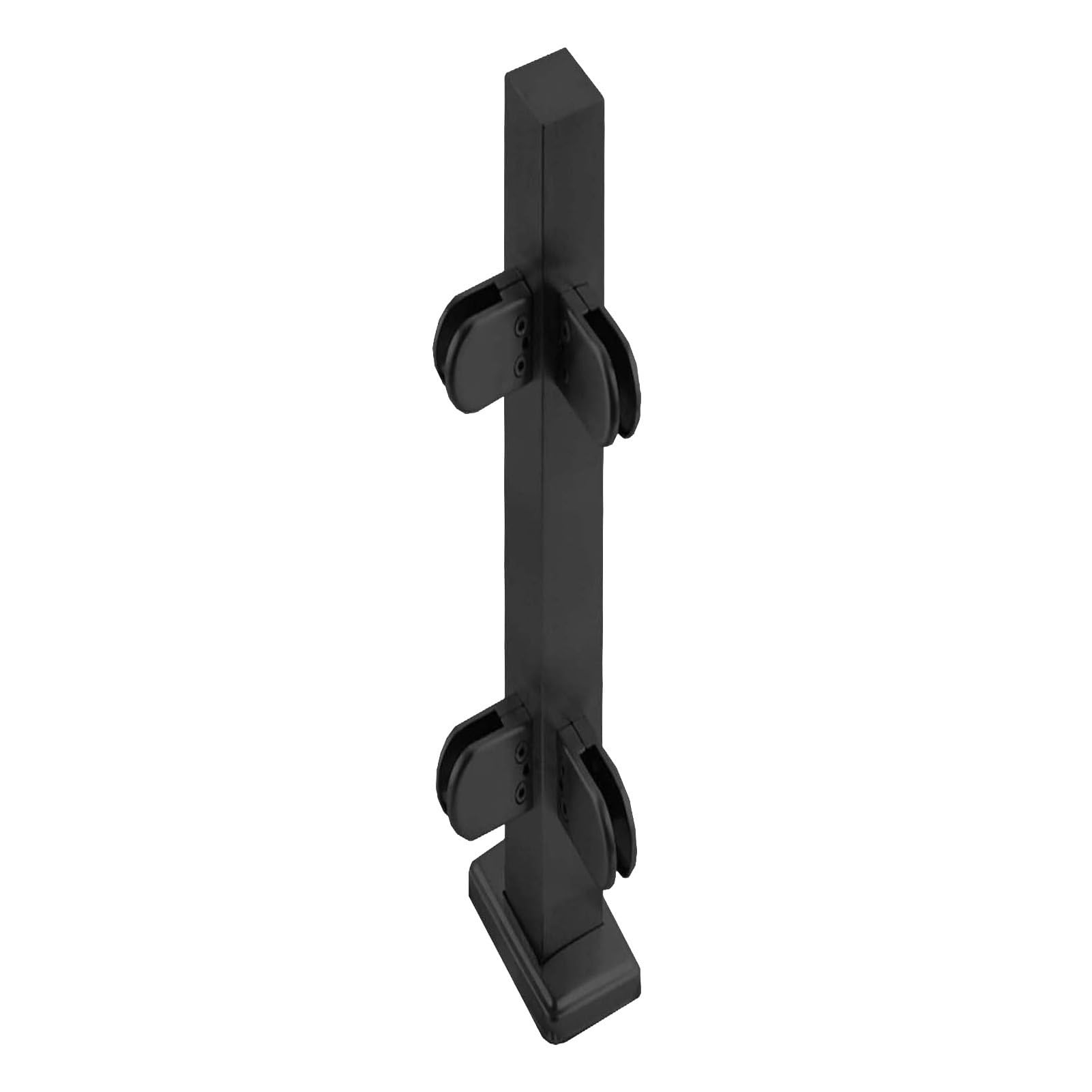 CMYUN Glass Balustrade 304 Stainless Steel Square Railing Post, Black Glass Balustrade Guardrail with Clamp, Safety DIY Partition Posts/Deck Stair Railing Kit(Black Corner post,H-95cm(37.4"))
