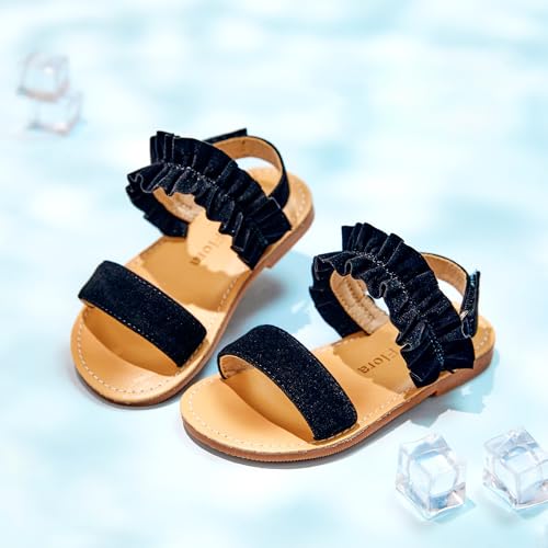 Image of Felix & Flora Toddler Girl Sandals - Little Girl Easter Dress Shoes Lightweight Open Toe Beach Holiday Flats