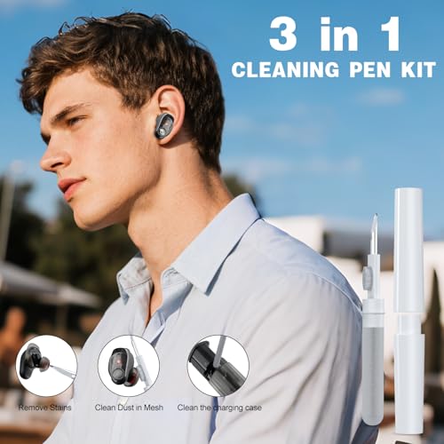 Image of for Skullcandy Method 360 ANC Case Cover, Soft Silicone Protective Earbuds Case, Only Compatible with Skullcandy Method 360 ANC with Cleaner Kit Accessories Set(Off-White)