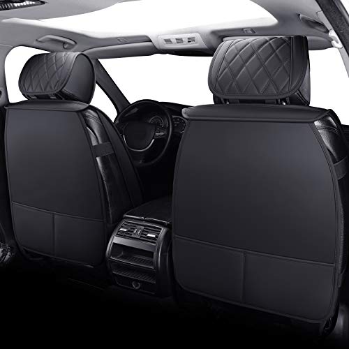 Image of Aierxuan Front Car Seat Covers for Most Cars with Waterproof Leather(Black)