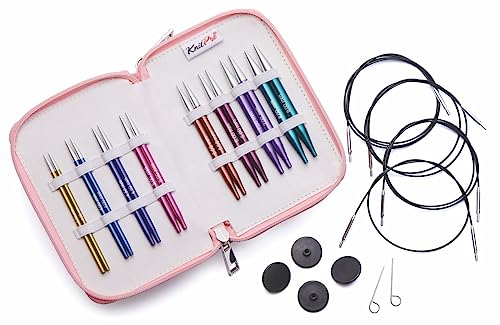 KnitPro Zing Deluxe Interchangeable Needle Set 4" (10cm), Multicolour, 3.5-8 mm Deluxe