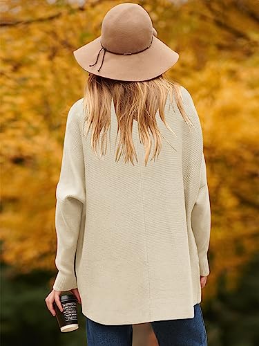 Image of ANRABESS Womens Casual Fall Sweater Turtleneck High Neck Batwing Sleeve Oversized Sweater Dress
