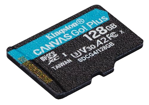Image of Kingston Canvas Go Plus microSDXC Memory Card Gen4 200MB /s A2 U3 V30 128GB Single Pack w /o ADP Card only-SDCG4 /128GBSP