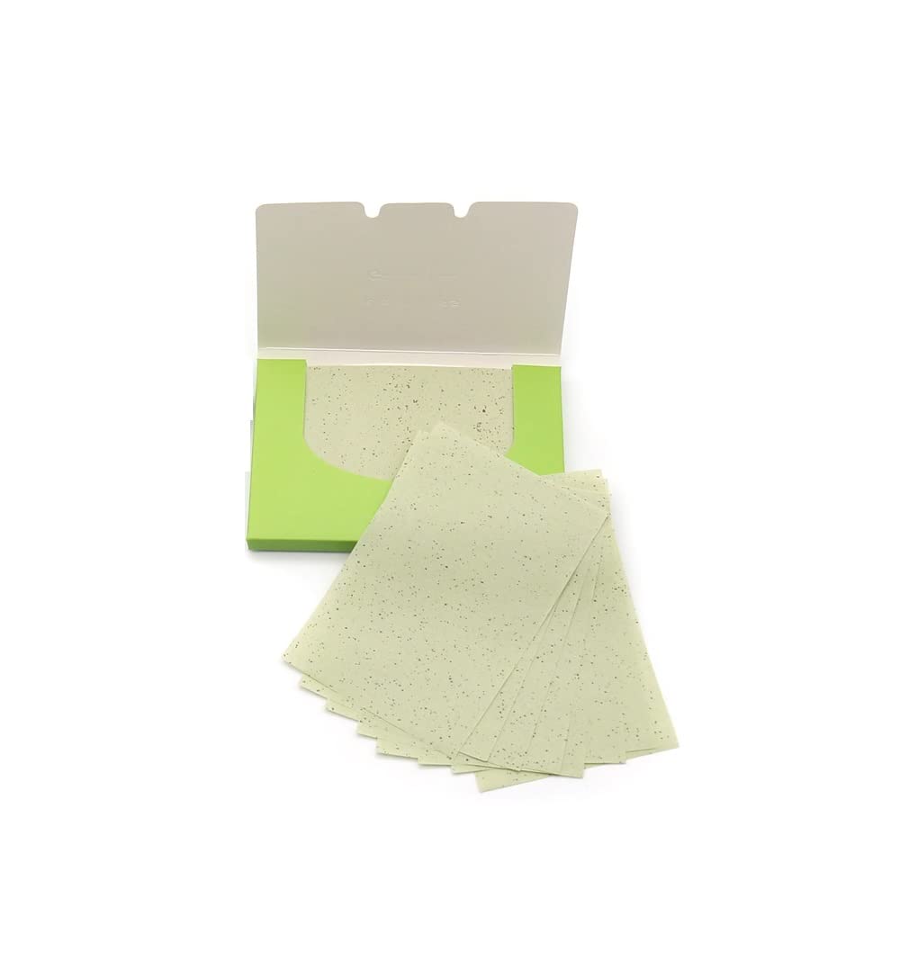 Miramar Face Skin Care Oil Blotting Absorbing Paper with Green Tea Unisex Absorbing Sheet Oily Face Blotting Matting Tissue for Girl's and Women's (Green) (100 Piece) 4