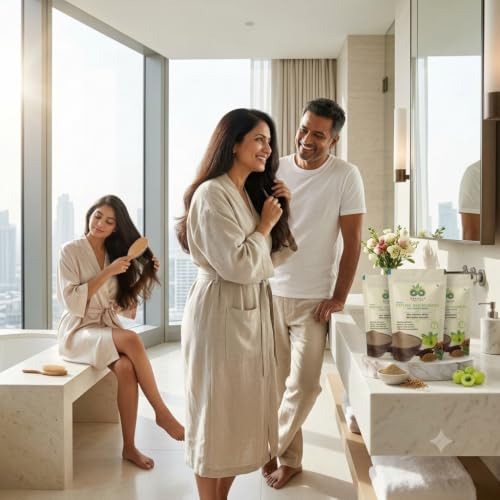 Image of Natural Hair Wash Powder - Family Ritual (Pack of 3, 600 g) | Amla, Reetha, Shikakai, Methi & Rosemary | Helps Reduce Hair Fall & Dandruff | Sulphate-Free Hair Cleanser for Stronger, Healthier Looking Hair