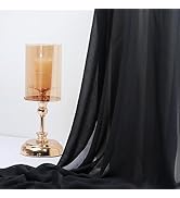 ShinyBeauty 5 Yards Black Sheer Chiffon Fabric | Soft & Elegant DIY Craft Material for Wedding Ar...
