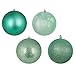 Vickerman 445532-6 Seafoam 4 Finish Matte Shiny Sequin Glitter Ball Christmas Tree Ornaments (set of 4) (N591544BX)
