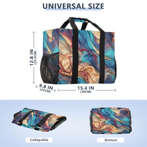 Nander Beautiful Paint Texture Foldable Tote Bag Waterproof Sandproof Women Beach Bag Handbag Gym Bag Travel Shopping Bag2
