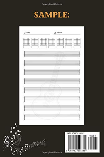 Guitar Tab Notebook: Blank 6 Strings Guitar Tablature Manuscript Paper with Chord Fingering Charts & Diagrams | Wide Staff Music Sheet Book | Unique ... Gifts for Guitarists Men, Women, Teens & Kids image 3