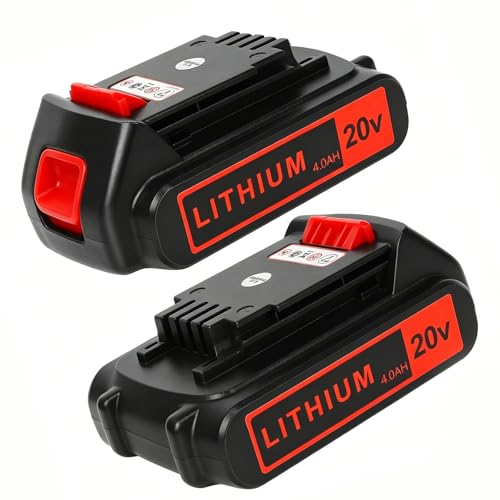 Image of 20v Lithium Battery Replacement: 4.0ah Compatible with Black and Decker LBXR20 LBXR2020 LBXR2520 LB2XR20 - Extended Runtime for Cordless Power Tools Drill 2 Pack