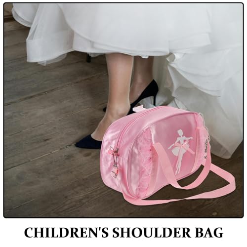 Sac de danse rose pour enfants avec compartiment à chaussures réglable