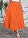 Arolina Maxi Skirt for Women Summer Boho Elastic High Waist Pleated A-Line Flowy Ruffle Swing Tiered Long Beach Skirt Dress Orange