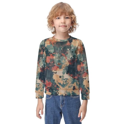 German Bundeswehr Flecktarn CamoChildren's Casual Pullover Sweatshirt Loose Fit7-9Y