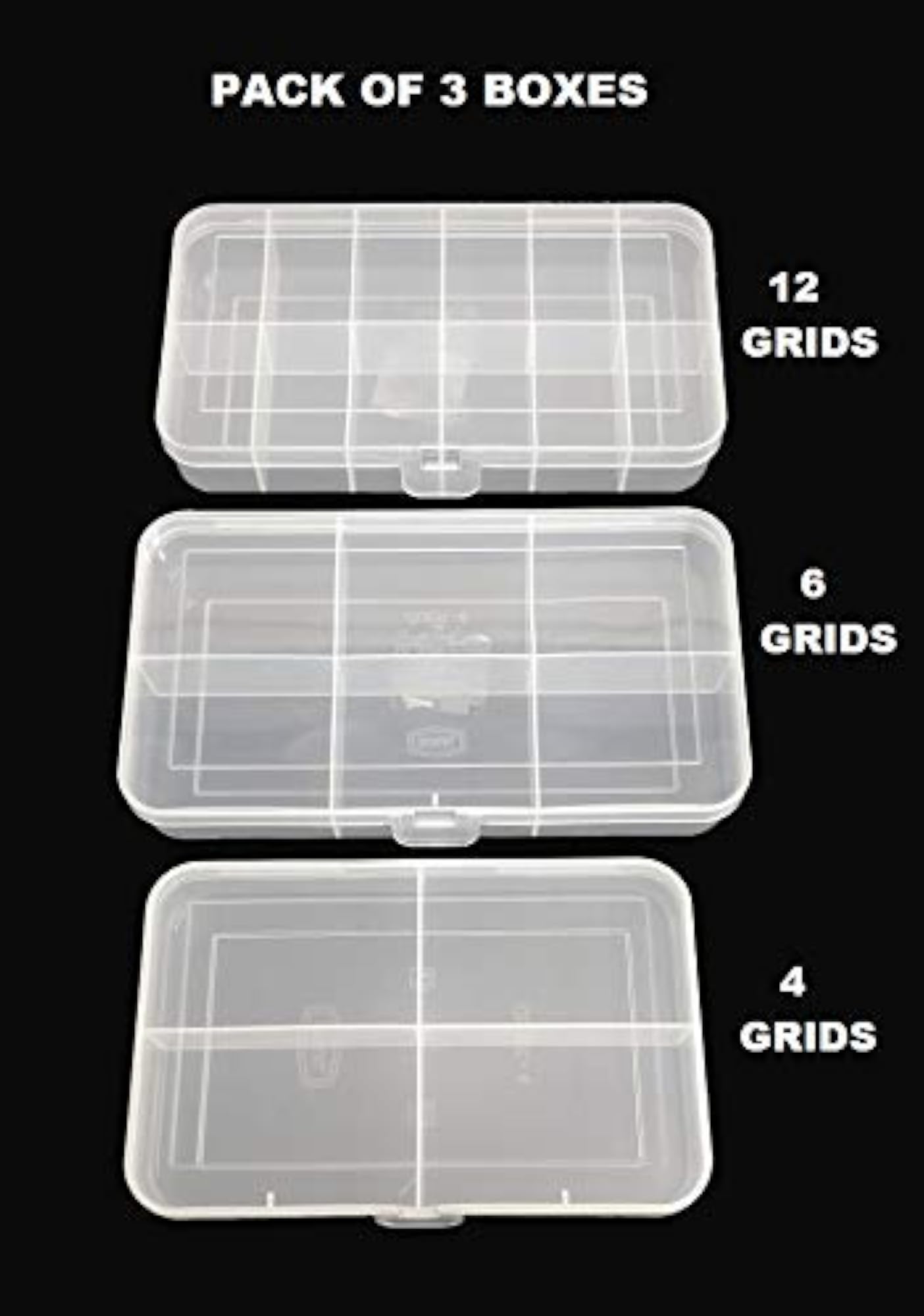 Jewellery Box Organiser with 4, 6 & 12 Grids