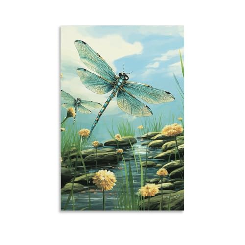 Impression sur toile de libellules avec finitions esthétiques durables